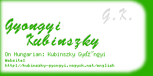 gyongyi kubinszky business card